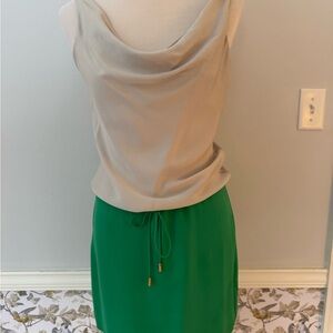 Diane Von Furstenberg Cream and Green Mini Dress size 2